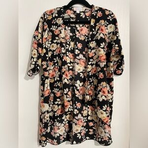 LuLaRoe Black Floral Open Cardigan